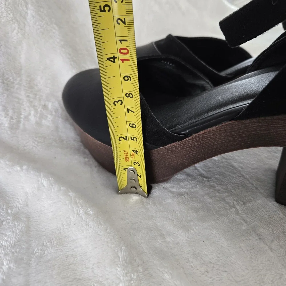 JG Mary Jane Platform Sz 7 Chunky Heel Y2K Black Ankle‎ Strap Preppy Holiday